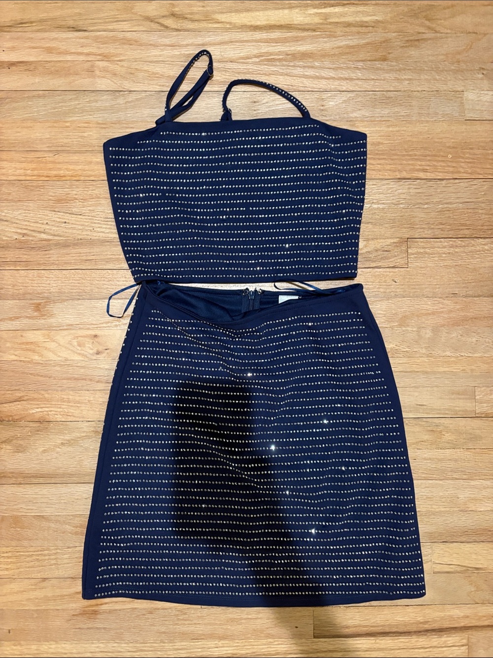 Theme Navy Studded Mini Two-Piece Set